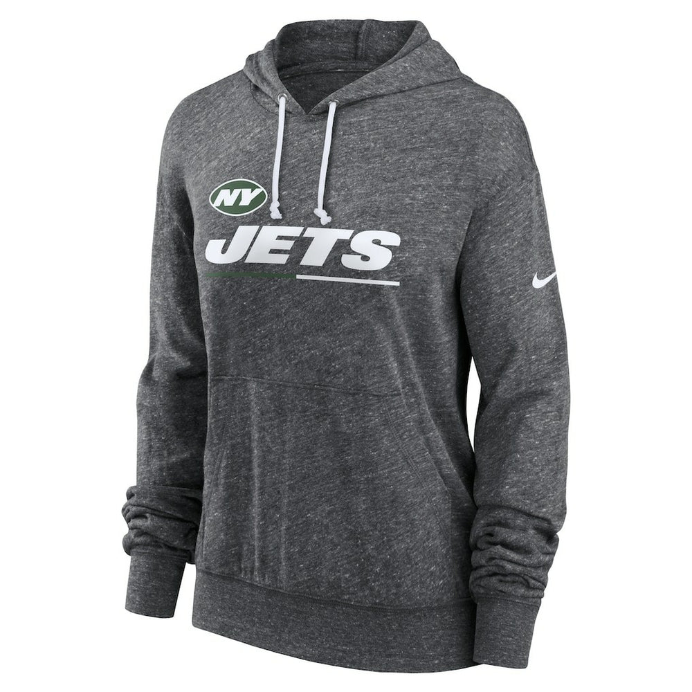 New York Jets Women's Team Spirit Gym Vintage Lightweight Hoodie Top Heather Charcoal - Nike