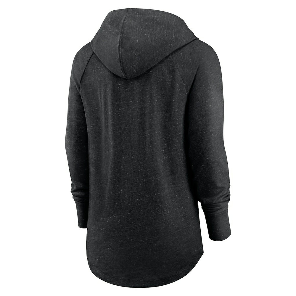 Las Vegas Raiders Women's Minimal Statement Lightweight Raglan Funnel Neck Pullover Hoodie Black - Nike