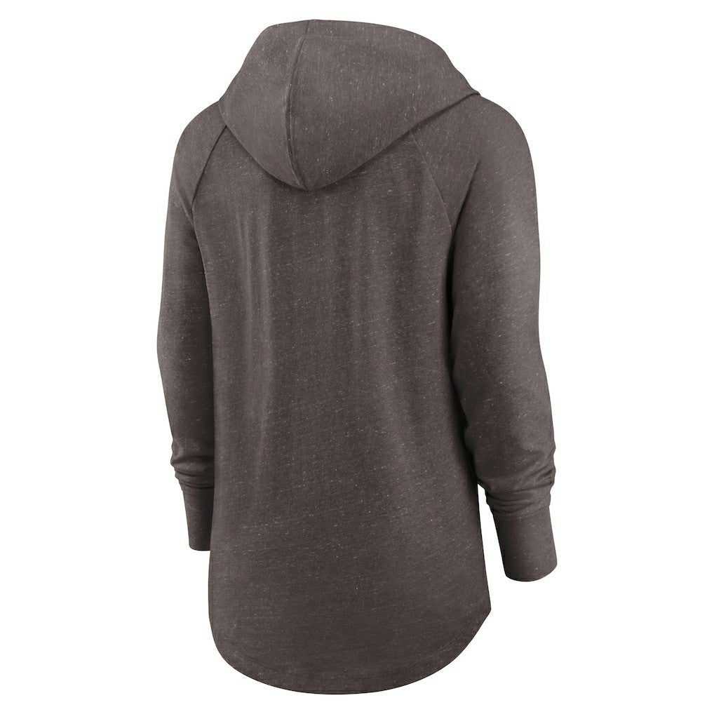 Cleveland Browns Women's Minimal Statement Lightweight Raglan Funnel Neck Pullover Hoodie Brown - Nike