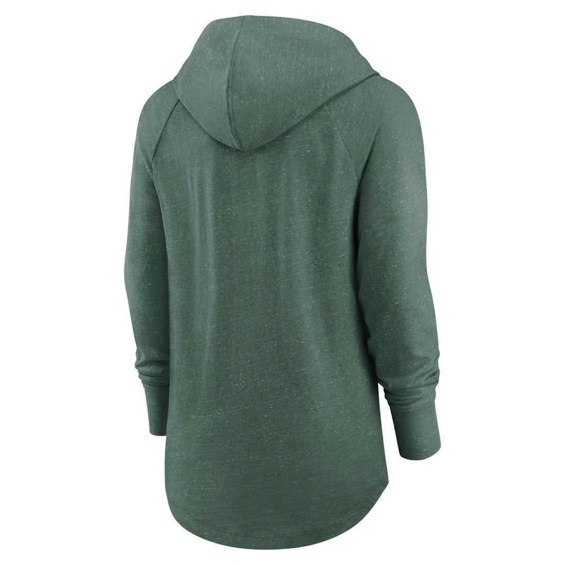Green Bay Packers Women's Minimal Statement Lightweight Raglan Funnel Neck Pullover Hoodie Heather Green - Nike