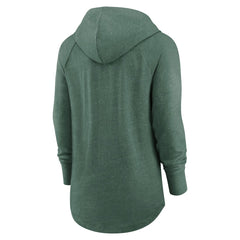 Green Bay Packers Women's Minimal Statement Lightweight Raglan Funnel Neck Pullover Hoodie Heather Green - Nike