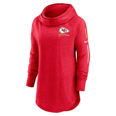 Kansas City Chiefs Women's Minimal Statement Lightweight Raglan Funnel Neck Pullover Hoodie Red - Nike