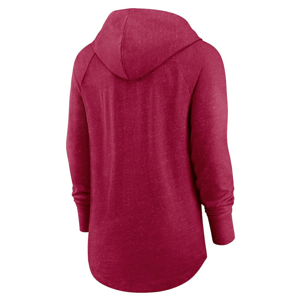 Washington Commanders Women's Minimal Statement Lightweight Raglan Funnel Neck Pullover Hoodie Burgundy - Nike
