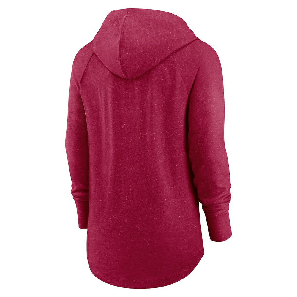 Washington Commanders Women's Minimal Statement Lightweight Raglan Funnel Neck Pullover Hoodie Burgundy - Nike