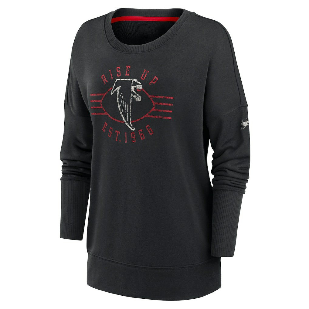 Atlanta Falcons Women's Rewind Playback Icon Performance Pullover Sweatshirt Black - Nike