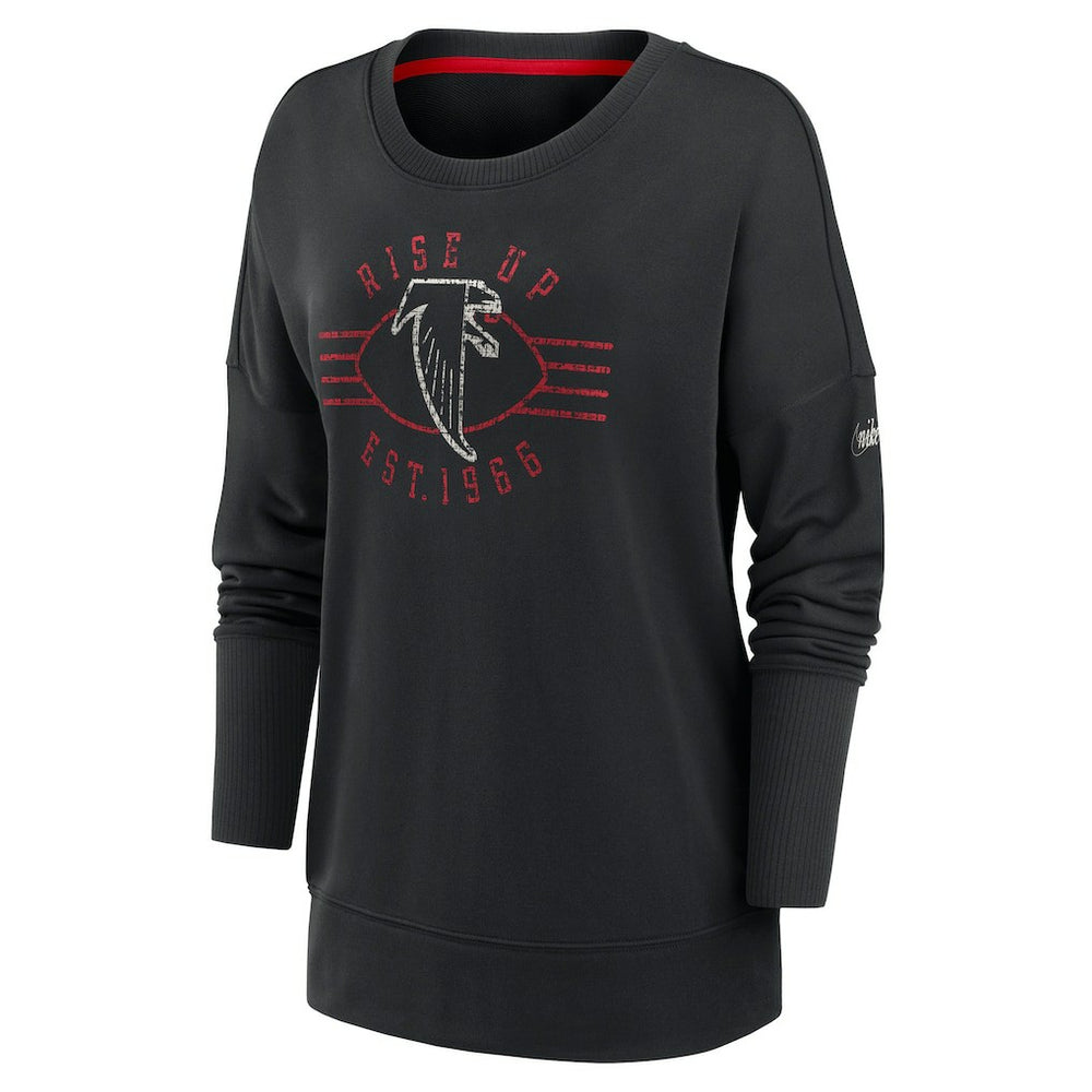 Atlanta Falcons Women's Rewind Playback Icon Performance Pullover Sweatshirt Black - Nike