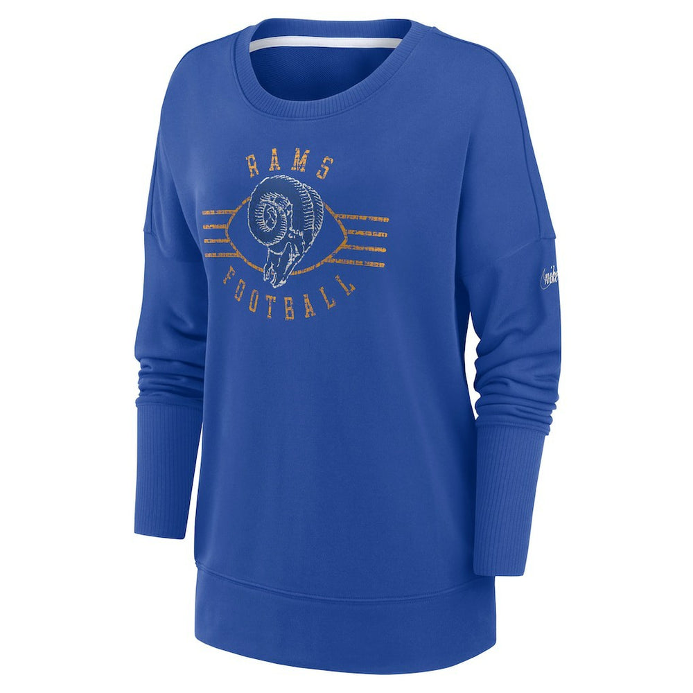 Los Angeles Rams Women's Rewind Playback Icon Performance Pullover Sweatshirt Royal - Nike