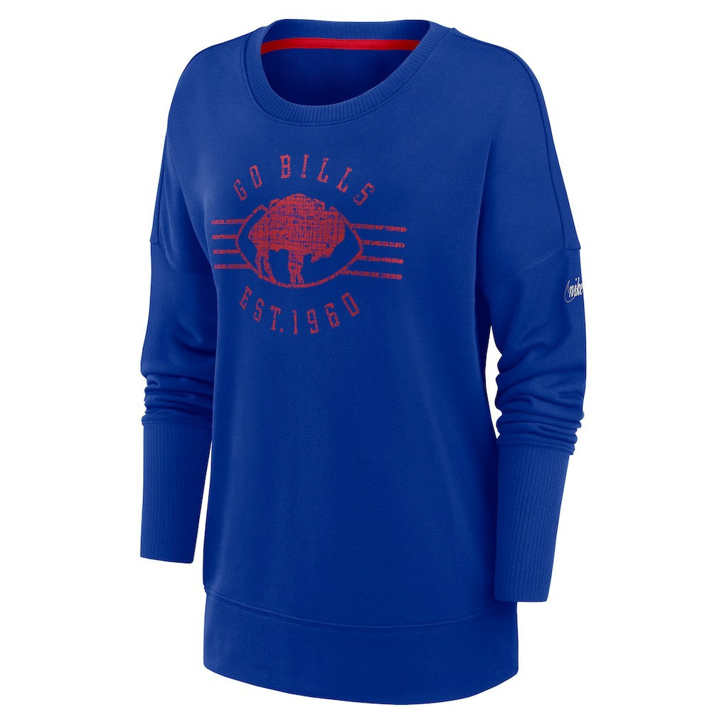 Buffalo Bills Women's Rewind Playback Icon Performance Pullover Sweatshirt Royal - Nike