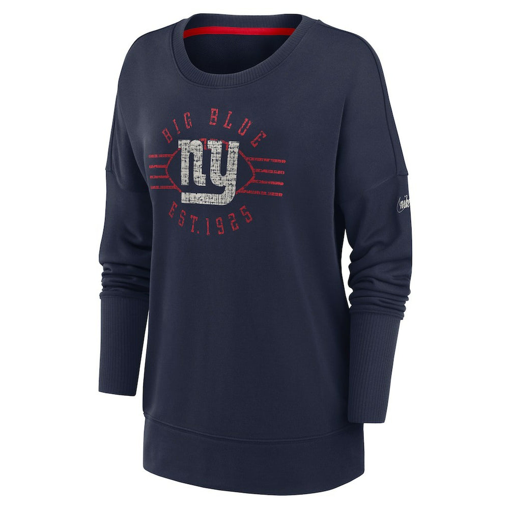 New York Giants Women's Rewind Playback Icon Performance Pullover Sweatshirt Navy - Nike