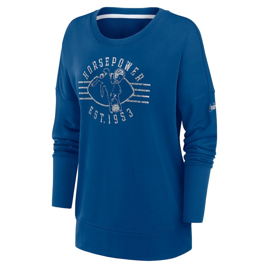 Indianapolis Colts Women's Rewind Playback Icon Performance Pullover Sweatshirt Royal - Nike