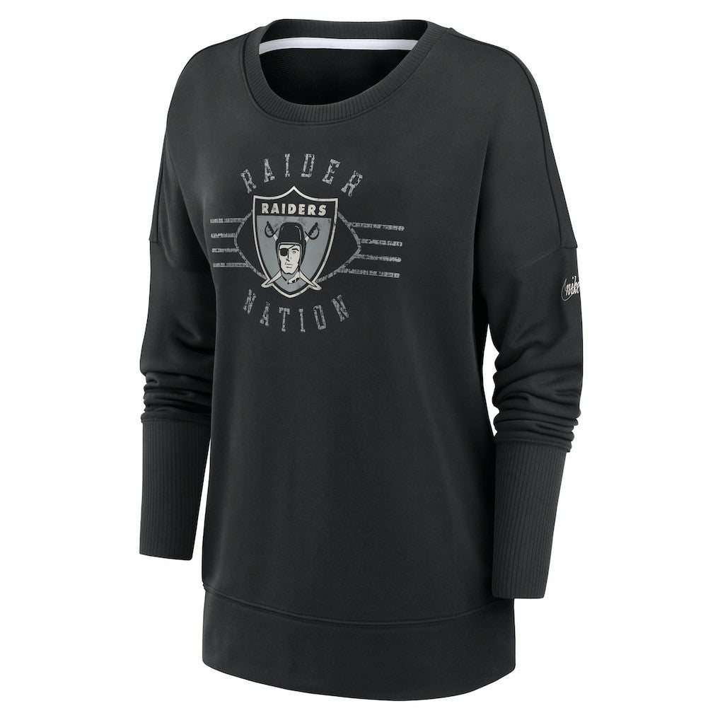 Las Vegas Raiders Women's Rewind Playback Icon Performance Pullover Sweatshirt Black - Nike