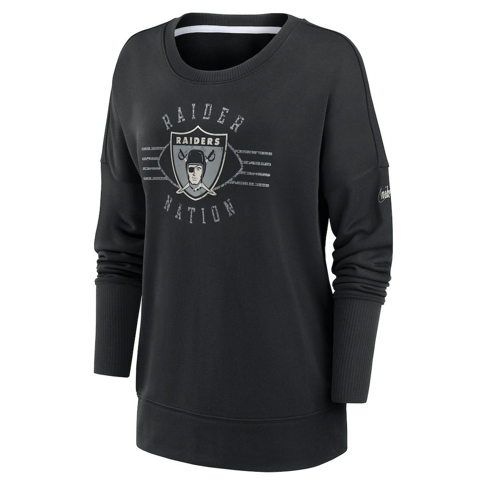 Las Vegas Raiders Women's Rewind Playback Icon Performance Pullover Sweatshirt Black - Nike