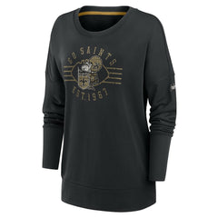 New Orleans Saints Women's Rewind Playback Icon Performance Pullover Sweatshirt Black - Nike
