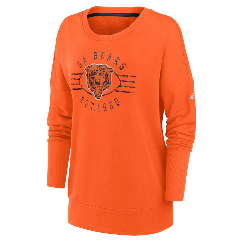 Chicago Bears Women's Rewind Playback Icon Performance Pullover Sweatshirt Orange - Nike