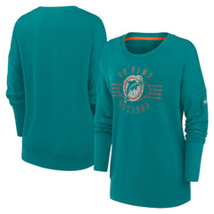 Miami Dolphins Women's Rewind Playback Icon Performance Pullover Sweatshirt Aqua - Nike