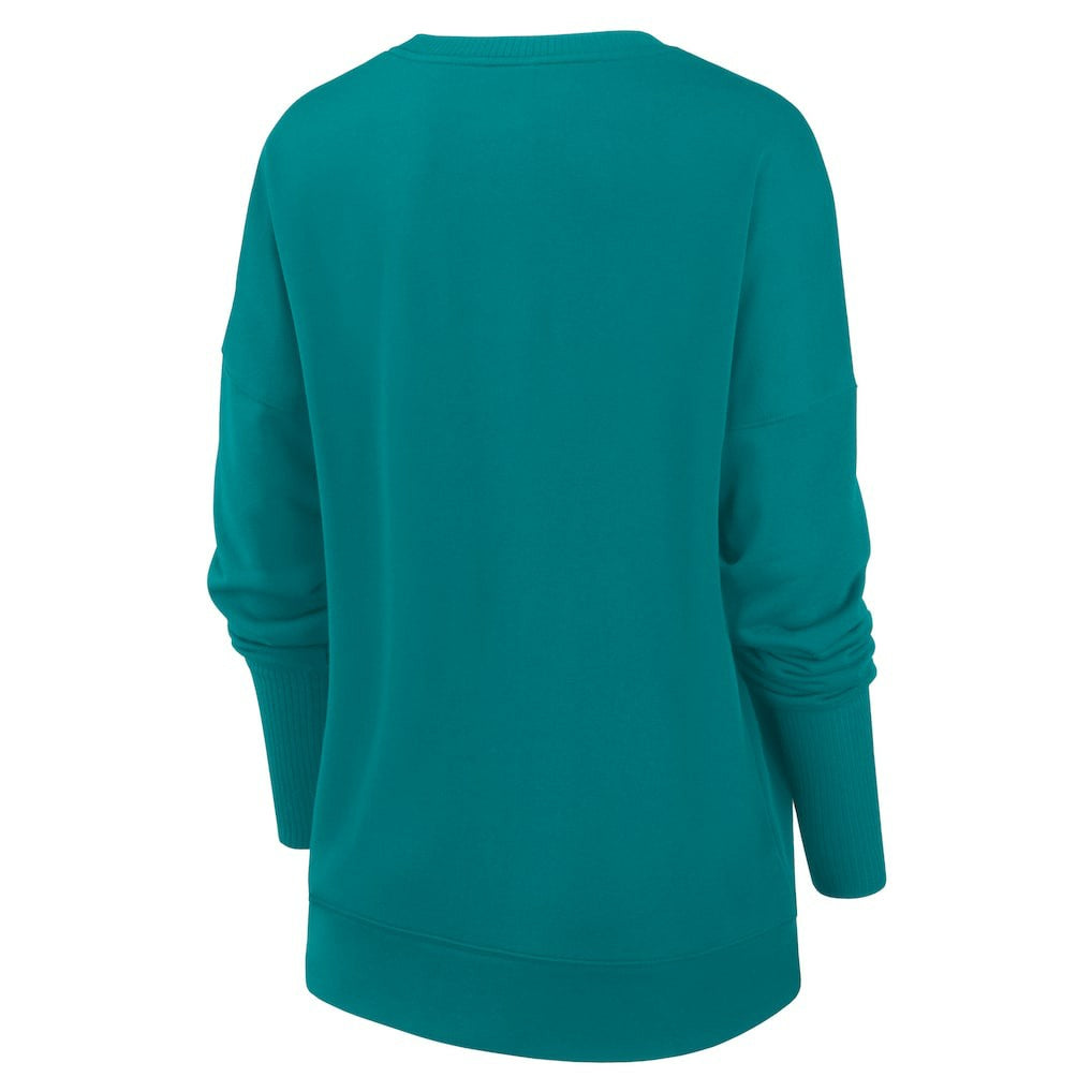 Miami Dolphins Women's Rewind Playback Icon Performance Pullover Sweatshirt Aqua - Nike