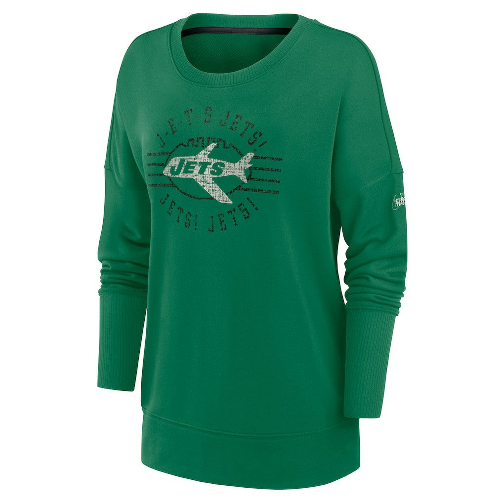 New York Jets Women's Rewind Playback Icon Performance Pullover Sweatshirt Green - Nike