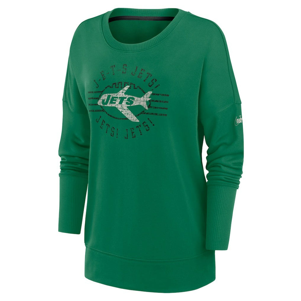 New York Jets Women's Rewind Playback Icon Performance Pullover Sweatshirt Green - Nike