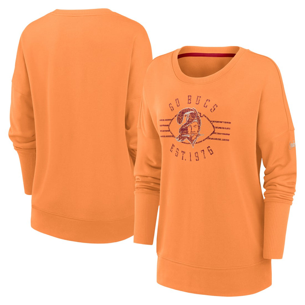 Tampa Bay Buccaneers Women's Rewind Playback Icon Performance Pullover Sweatshirt Orange - Nike