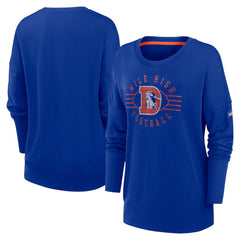Denver Broncos Women's Rewind Playback Icon Performance Pullover Sweatshirt Royal - Nike