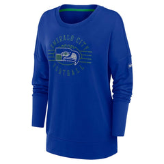 Seattle Seahawks Women's Rewind Playback Icon Performance Pullover Sweatshirt Royal - Nike