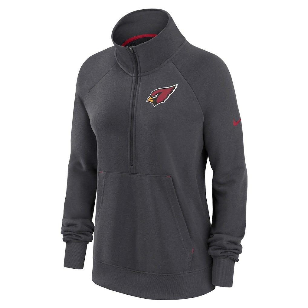 Arizona Cardinals Women's Premium Raglan Performance Half-Zip Sweatshirt Charcoal - Nike