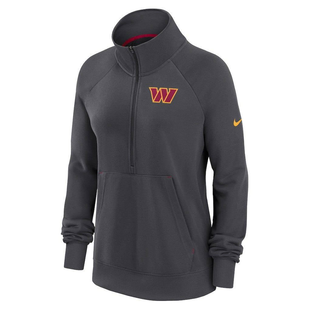 Washington Commanders Women's Premium Raglan Performance Half-Zip Sweatshirt Charcoal - Nike