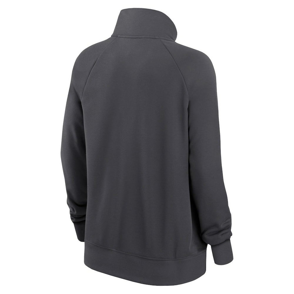 Carolina Panthers Women's Premium Raglan Performance Half-Zip Sweatshirt Charcoal - Nike