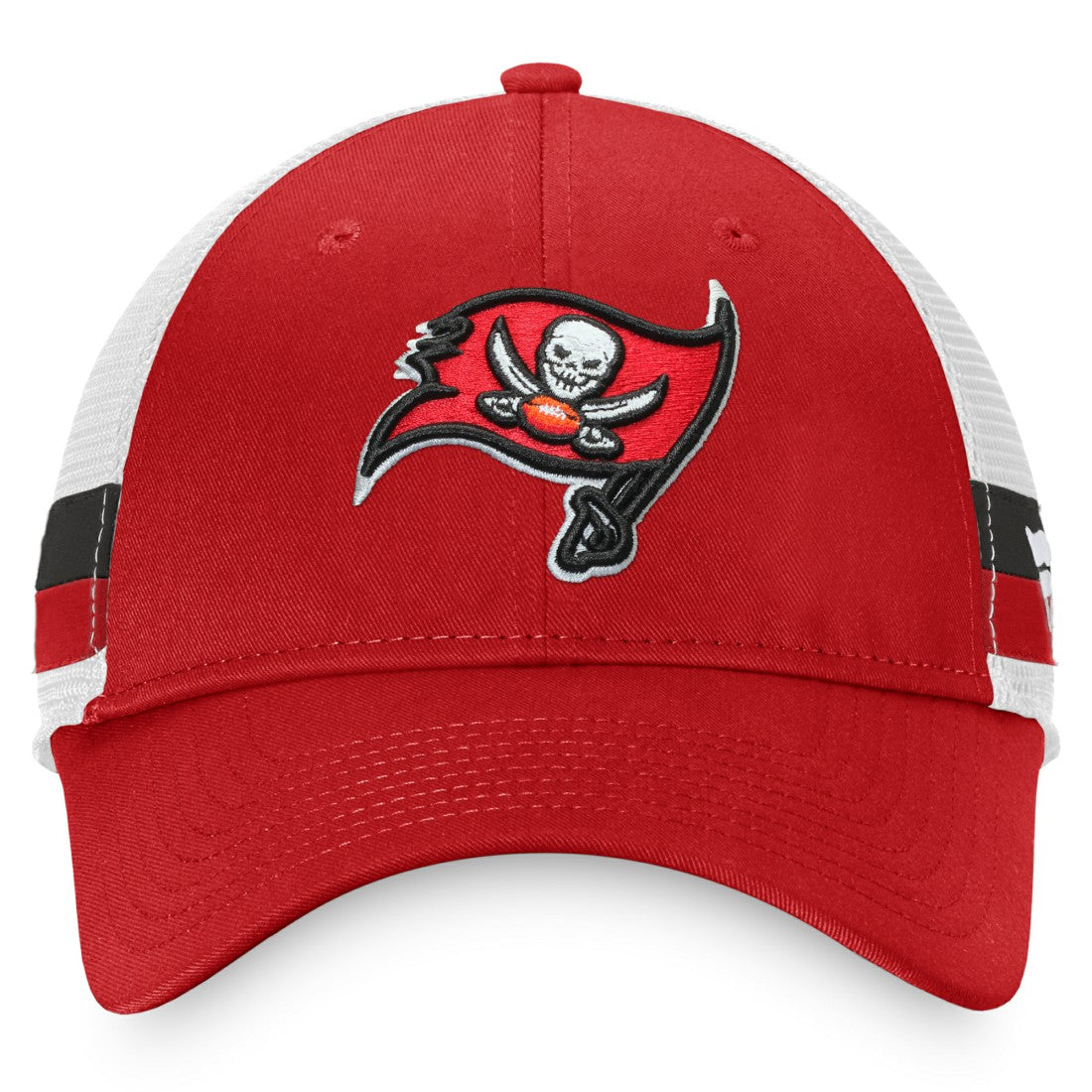 Tampa Bay Buccaneers Iconic Team Stripe Trucker Snapback Hat Red/White - Fanatics