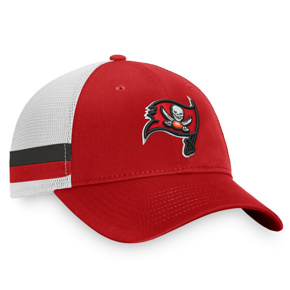 Tampa Bay Buccaneers Iconic Team Stripe Trucker Snapback Hat Red/White - Fanatics