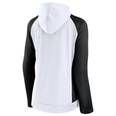 New Orleans Saints Women's End Around Lightweight Raglan Full-Zip Hoodie Jacket White/Black - Fanatics