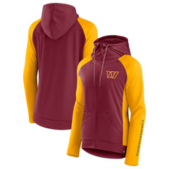Washington Commanders Women's End Around Lightweight Raglan Full-Zip Hoodie Jacket Burgundy/Gold - Fanatics