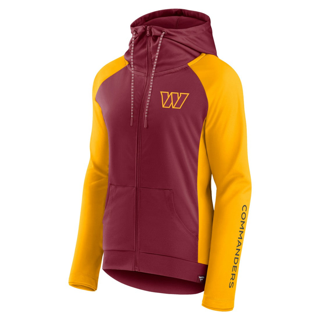 Washington Commanders Women's End Around Lightweight Raglan Full-Zip Hoodie Jacket Burgundy/Gold - Fanatics