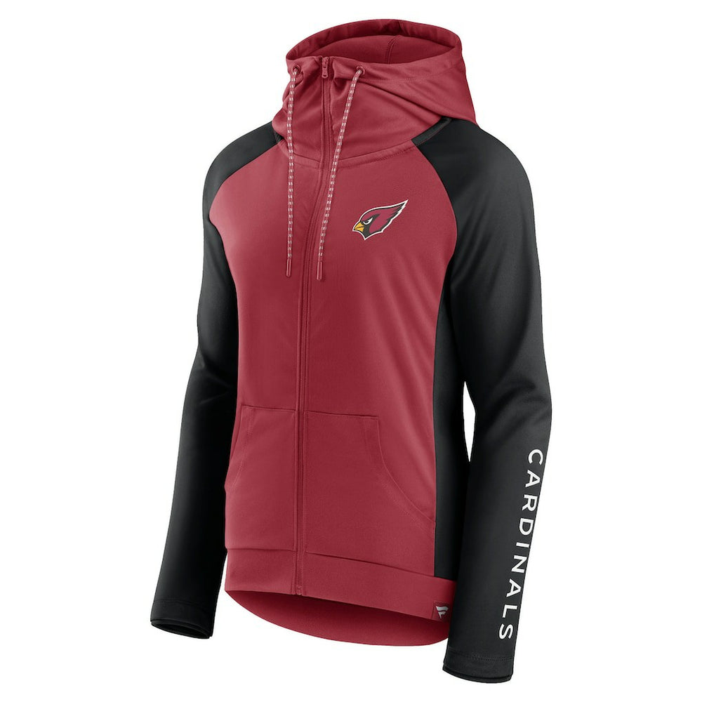 Arizona Cardinals Women's End Around Lightweight Raglan Full-Zip Hoodie Jacket Cardinal/Black - Fanatics