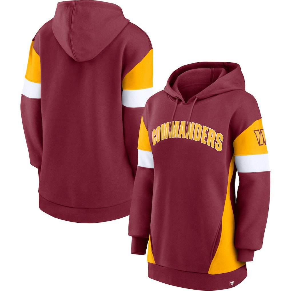 Washington Commanders Women's Lock It Down Pullover Hoodie Burgundy/Gold - Fanatics