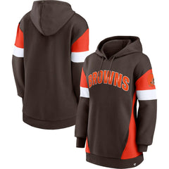 Cleveland Browns Women's Lock It Down Pullover Hoodie Brown/Orange - Fanatics
