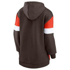 Cleveland Browns Women's Lock It Down Pullover Hoodie Brown/Orange - Fanatics