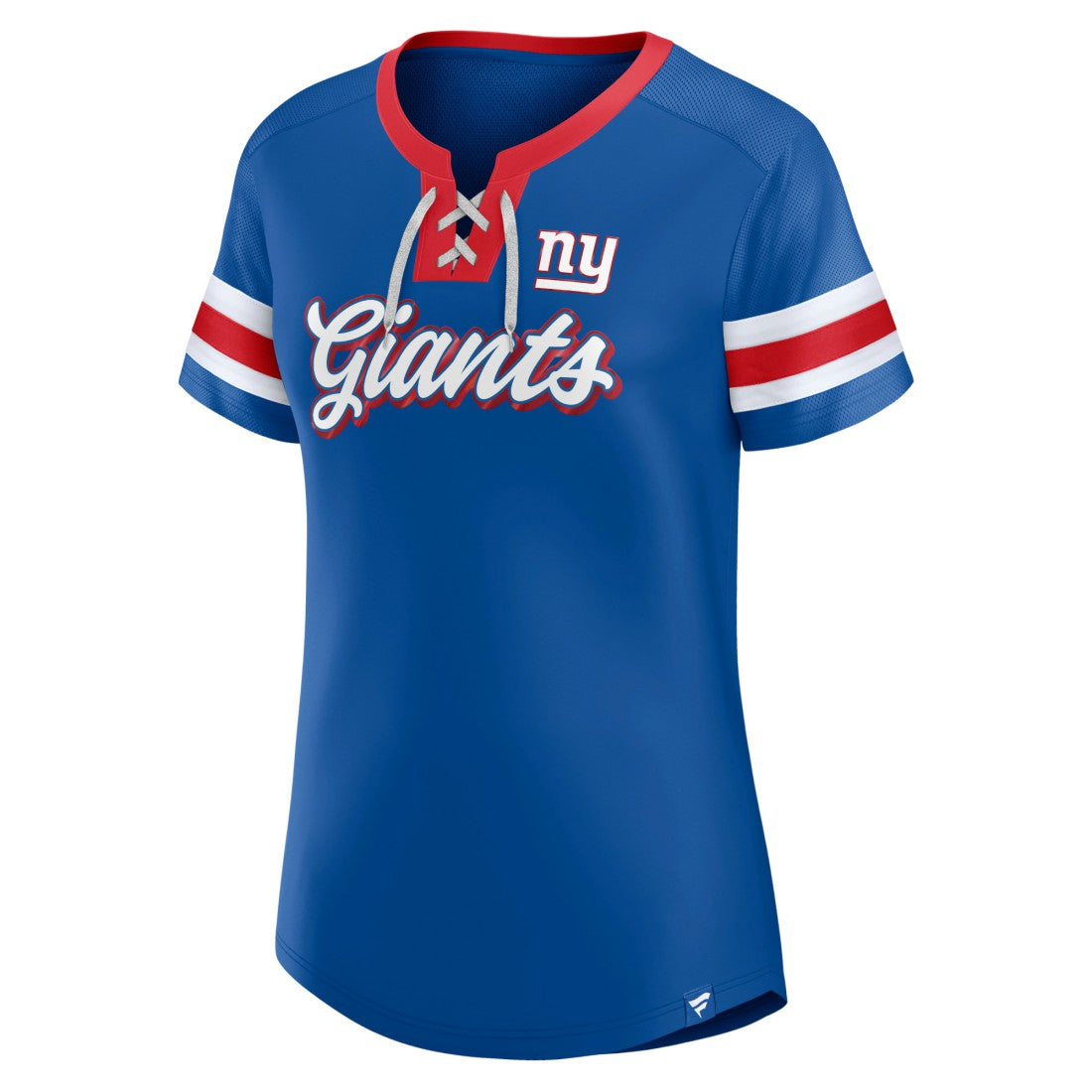 New York Giants Women's Original State Lace-Up T-Shirt Royal - Fanatics