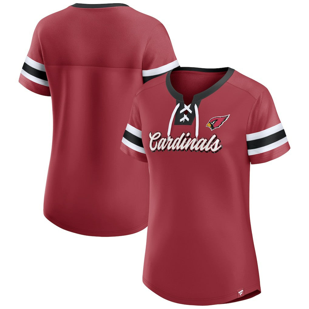 Arizona Cardinals Women's Original State Lace-Up T-Shirt Cardinal - Fanatics