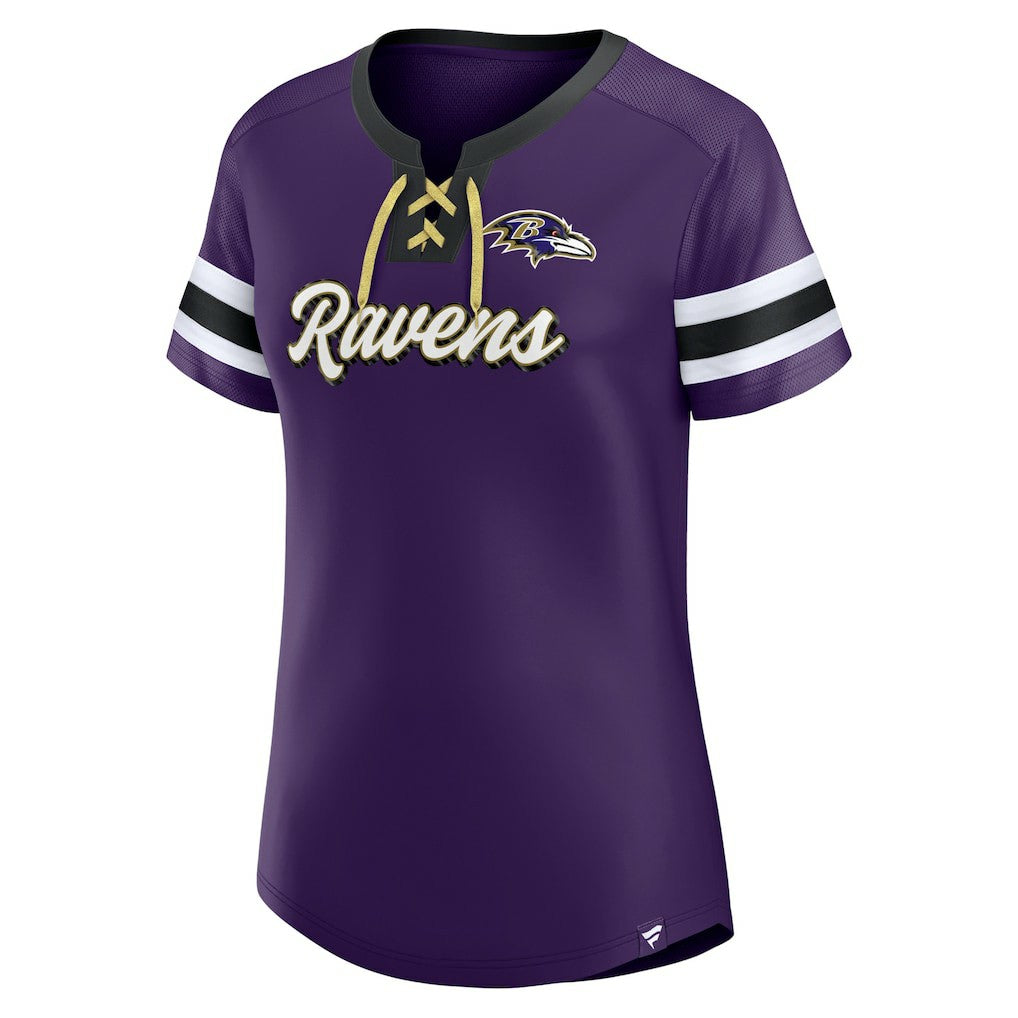 Baltimore Ravens Women's Original State Lace-Up T-Shirt Purple - Fanatics