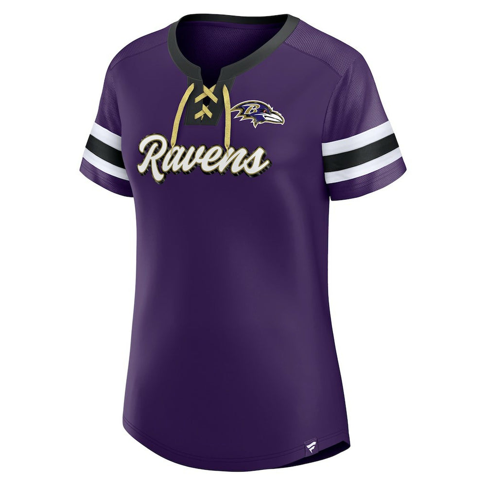 Baltimore Ravens Women's Original State Lace-Up T-Shirt Purple - Fanatics