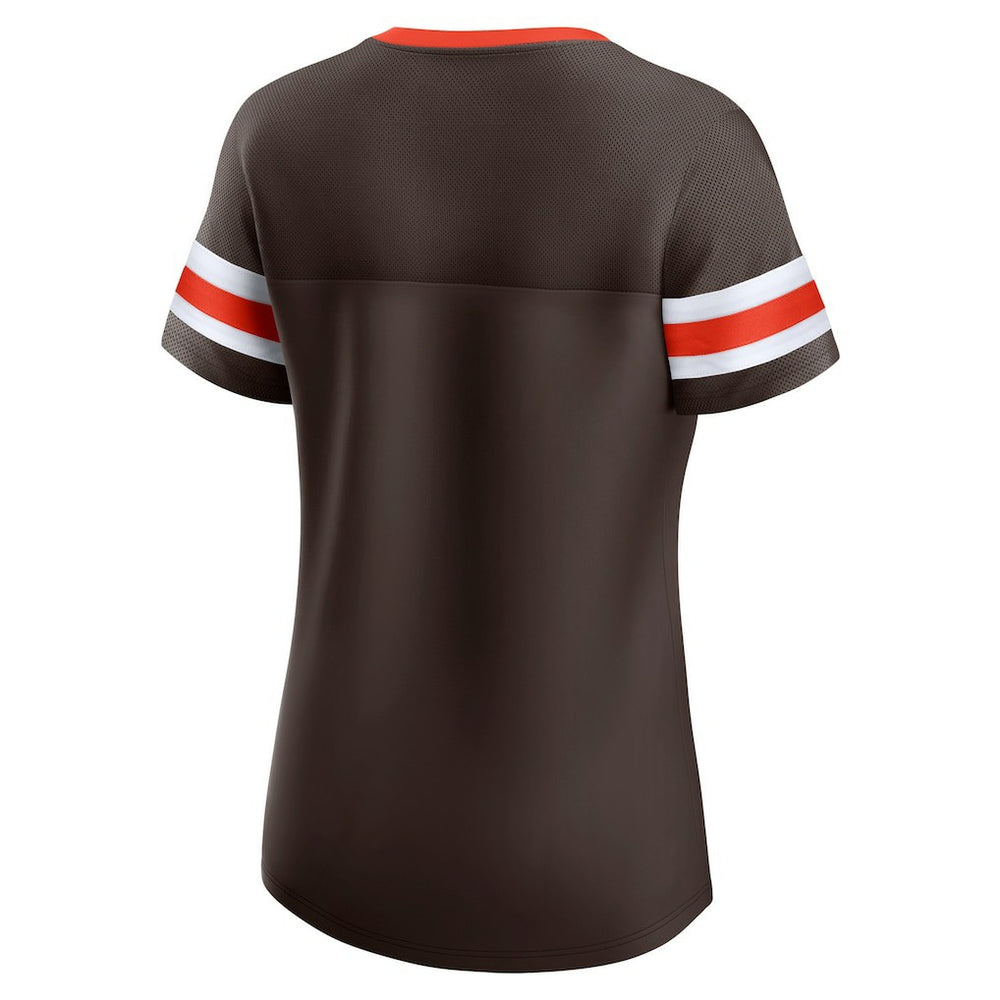 Cleveland Browns Women's Original State Lace-Up T-Shirt Brown - Fanatics