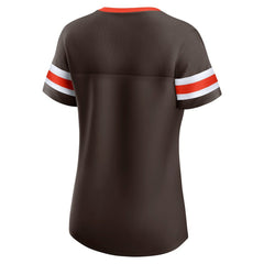 Cleveland Browns Women's Original State Lace-Up T-Shirt Brown - Fanatics