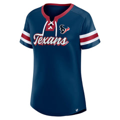 Houston Texans Women's Original State Lace-Up T-Shirt Navy - Fanatics