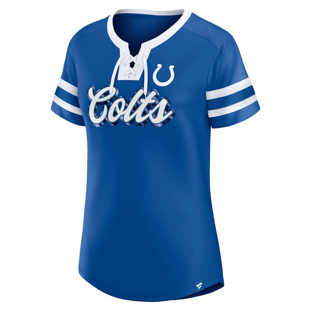Indianapolis Colts Women's Original State Lace-Up T-Shirt Royal - Fanatics