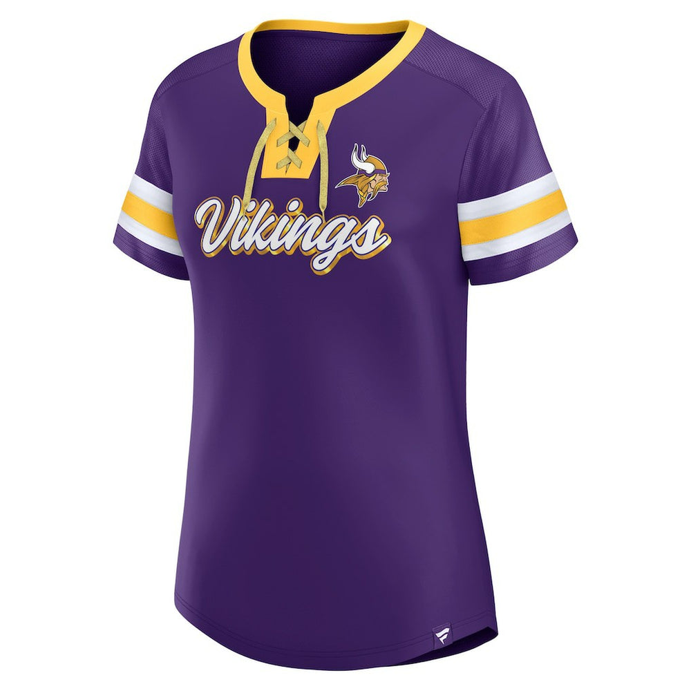 Minnesota Vikings Women's Original State Lace-Up T-Shirt Purple - Fanatics