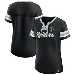 Las Vegas Raiders Women's Original State Lace-Up T-Shirt Black - Fanatics