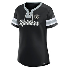 Las Vegas Raiders Women's Original State Lace-Up T-Shirt Black - Fanatics