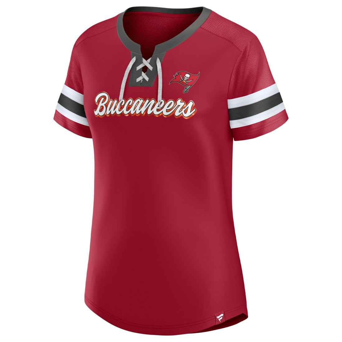 Tampa Bay Buccaneers Women's Original State Lace-Up T-Shirt Red - Fanatics