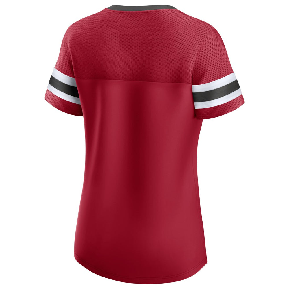 Tampa Bay Buccaneers Women's Original State Lace-Up T-Shirt Red - Fanatics